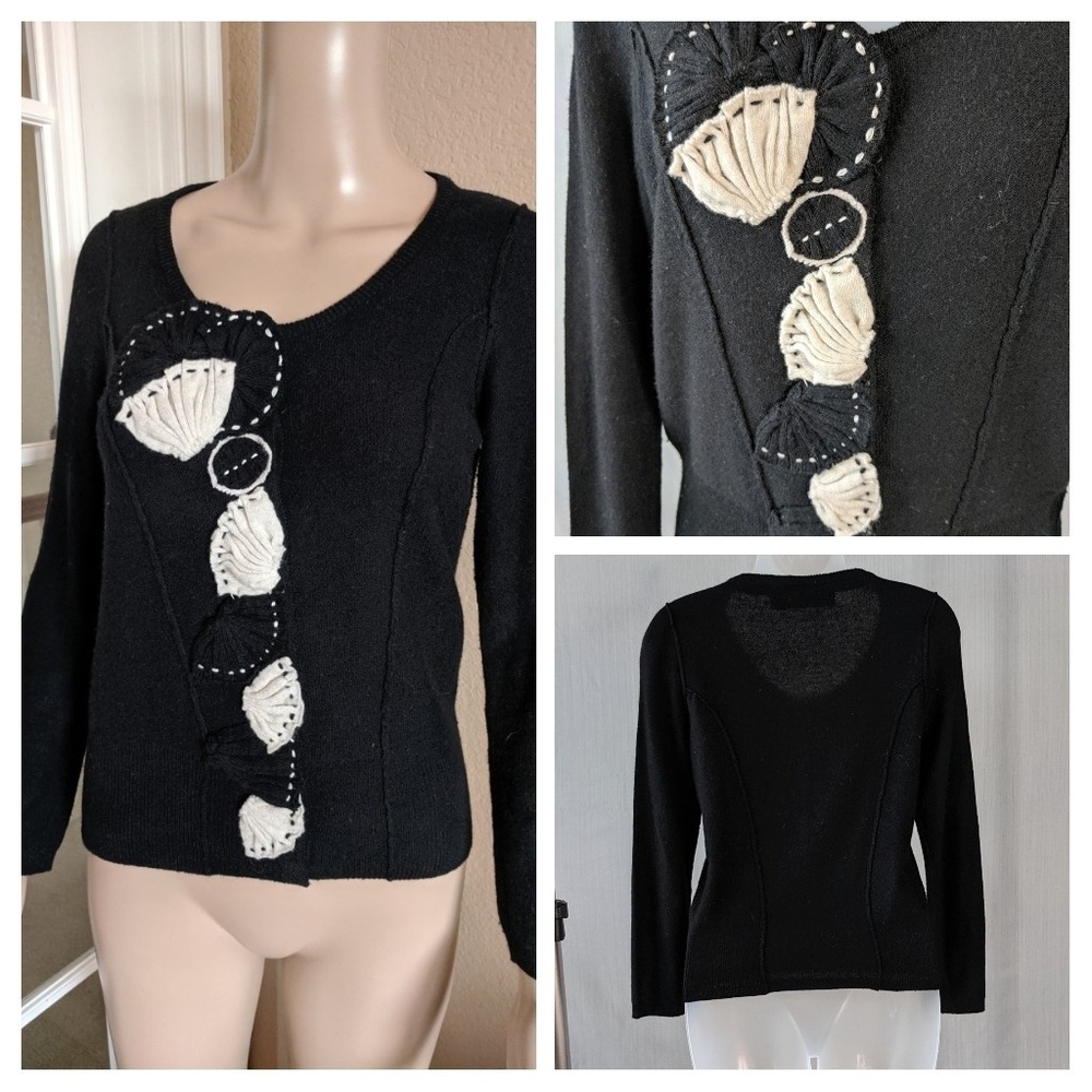 Anthropology Sparrow Knit Black & Cream Cardigan